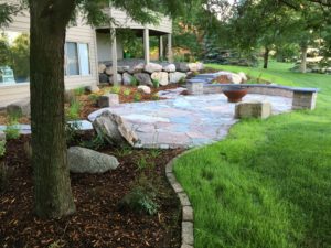 Stone patio landscape
